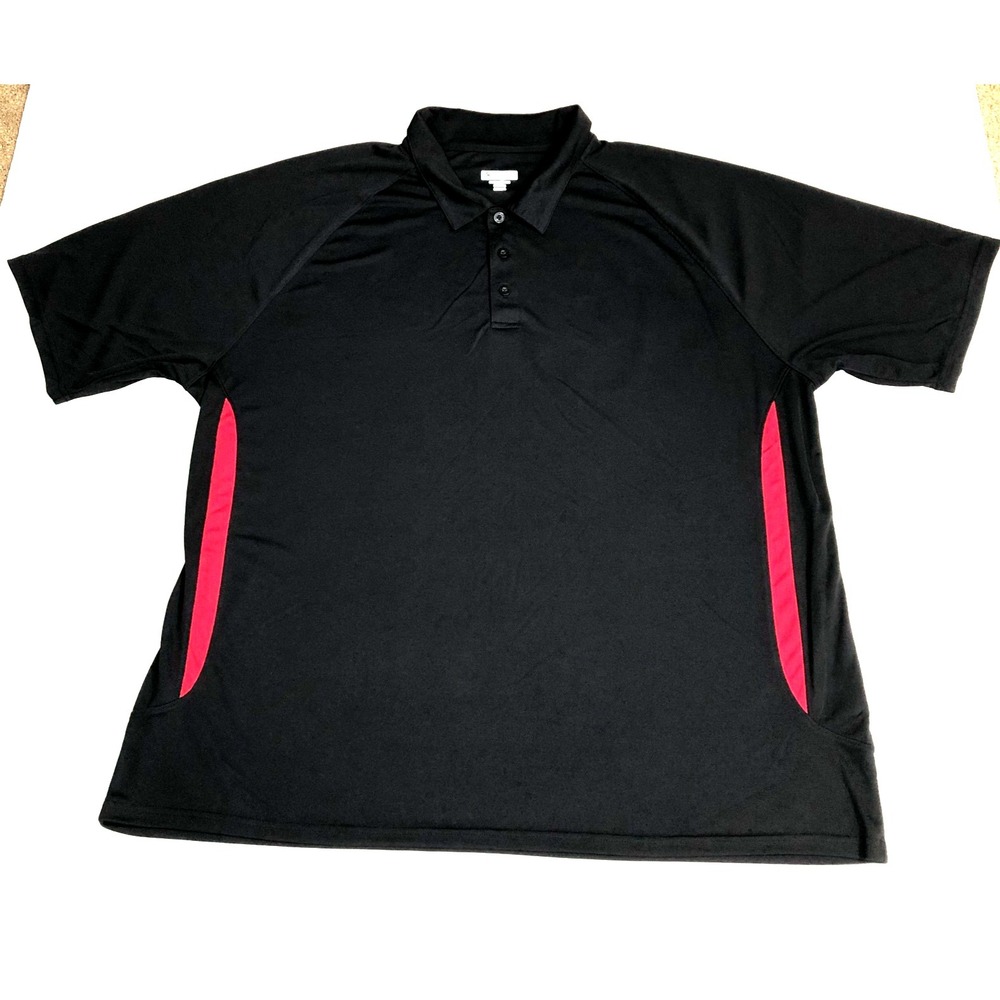 Augusta Sportwear Polo Shirt Mens 3XL Black Red Short Sleeve Moisture Management